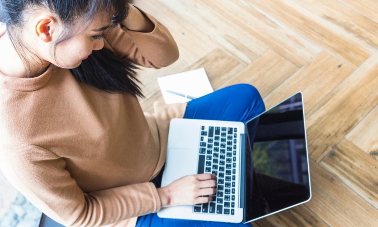 Modern workspace with financial planning tools and educational resources